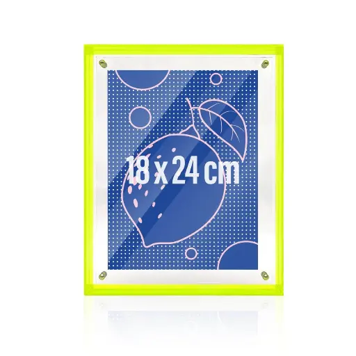 [bra-007] Mea Living - Neon Bilderrahmen Acryl 18x24 cm gelb