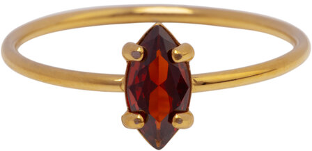 Charmins - R1686 - Gold Ring Ellipse Ruby Red Cristal