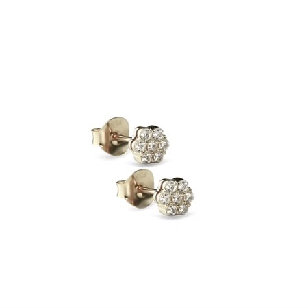 [50305] Jeberg Jewellery - Dahlia Flower Pavé studs gold