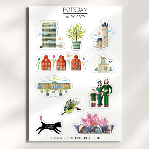 Luckycatstudio - Aufkleberbogen Potsdam Motive