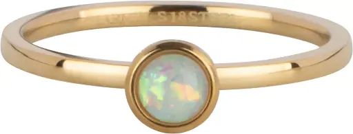 Charmins Ring - R1610 - Goldplated iconic birthstone October opal tourmaline ring