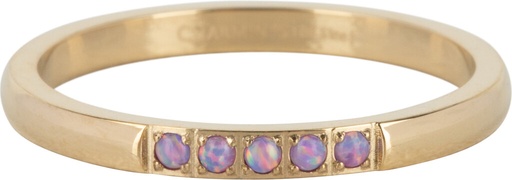 Charmins Ring - R1130 - Goldplated Memoire ring purple opal stones