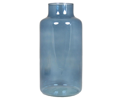 [48.442] Vase Milan Glas blau 35x15cm