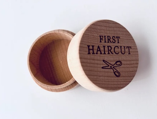 Kinder Holzdose Erste Strähne First Haircut