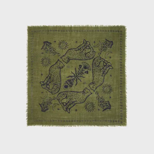 [WBL06] Billybelt - Petit Foulard Sasha - kleines Tuch aus 100% Wolle - Khaki
