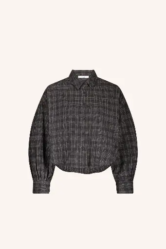 By Bar - Sarah short check blouse - 733 caramel