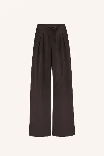 By Bar - Uma satin stripe pants - 872 cafe noir