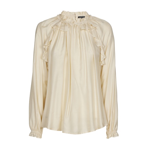 Caroline Biss - Tunika STRAIGHT FLOWY BLOUSE WITH FLOUNCE EFFECT cream