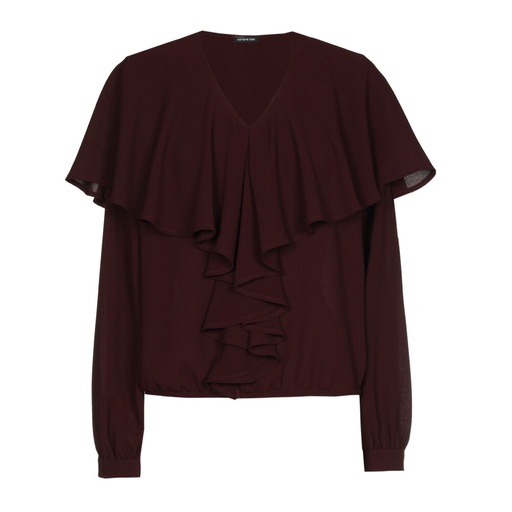 Caroline Biss - LOOSE TOP WITH FLOUNCE EFFECT plum