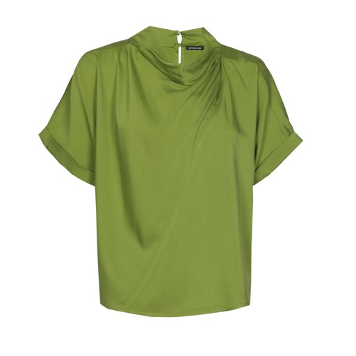 Caroline Biss - Tunika blouse STRAIGHT TOP WITH PLEAT DETAIL avocado