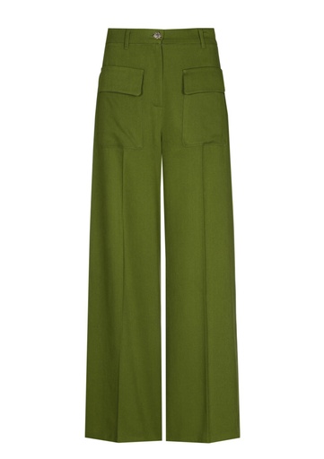 Caroline Biss - ELEGANT TROUSERS IN SOFT WOOL MIX avocado