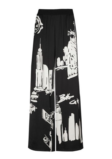 Caroline Biss - FLOWY PALAZZO TROUSERS, ELASTIC WAIST multi color