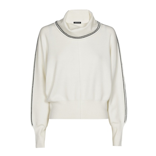 Caroline Biss - SOFT COMFORTABLE TWO-COLOURED SWEATER winter white