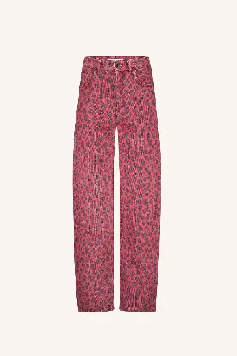 By Bar - Lew Red Cheetah Pants - 1303 Red Cheetah print