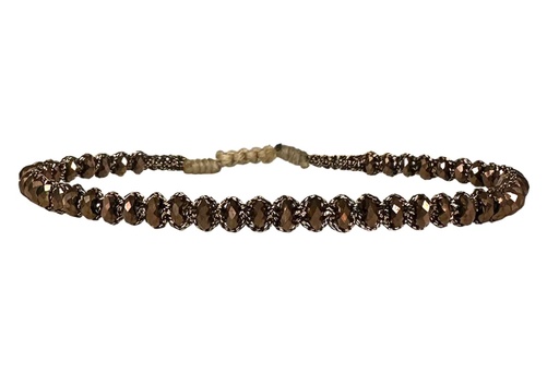 [BLMOON04-AW25] LeJu - Bracelet copper polyester threads with copper glass beads
