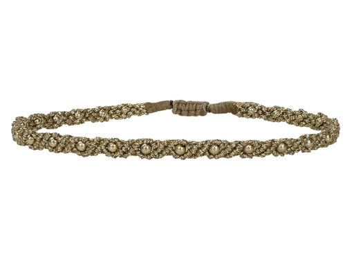 [BLGOLD09-AW25] LeJu - Bracelet gold metallic threads with gold glass beads