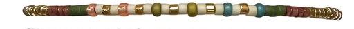 [BP1L01-AW25-1] LeJu - Bracelet with gold, green, rose, white, blue, copper glass beads - 1