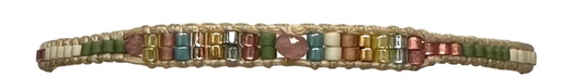 [BP1L01-AW25-3] LeJu - Bracelet with gold, green, rose, white, blue, copper glass beads - 3
