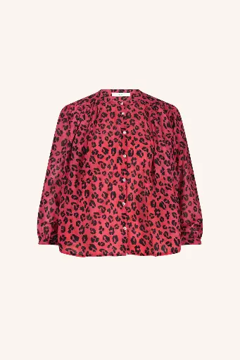 By Bar - Becky Red Cheetah Blouse - 1303 Red Cheetah Print