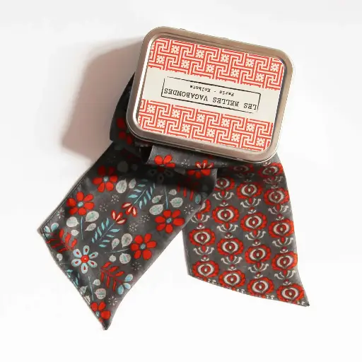 Les Belles Vagabondes - Seidenschal Bandeau Ludmila Marron