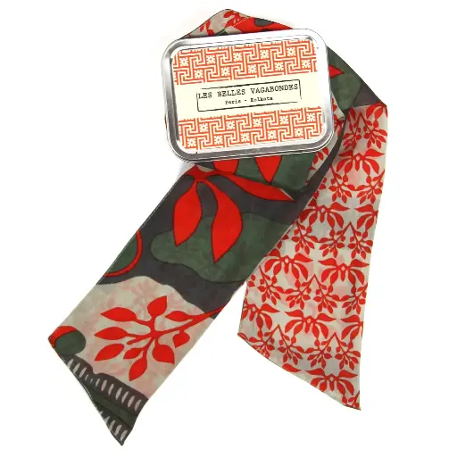 Les Belles Vagabondes - Seidenschal Bandeau Ivy Brique