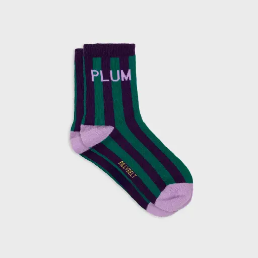 [FMO12] Billybelt - Baumwollsocken PLUM gestreift - green purple