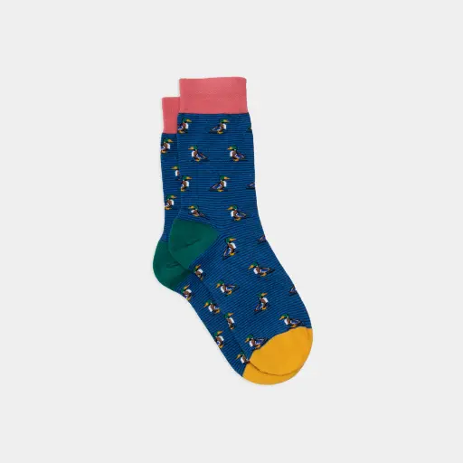 [CHA21] Billybelt - Baumwollsocken Animal DUCK gestreift - blue, red, yellow