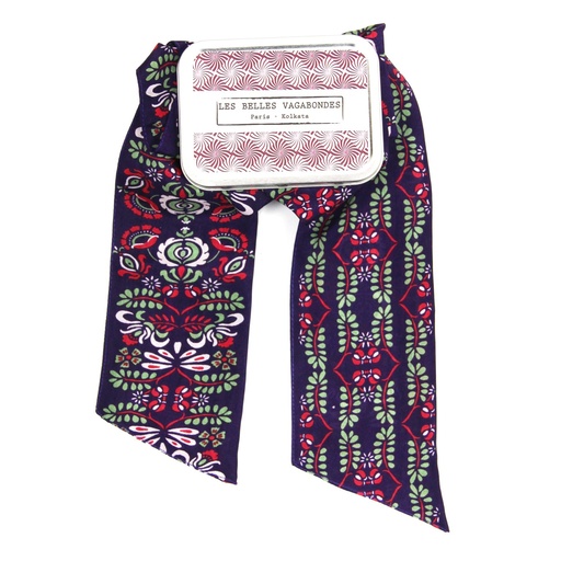Les Belles Vagabondes - Seidenschal Bandeau Sofia Prune