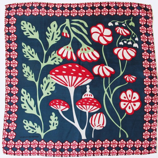 Les Belles Vagabondes - Seidentuch Mini Alice marine navy