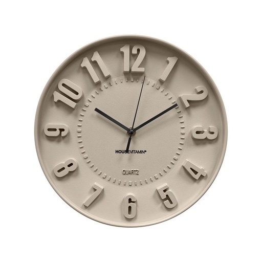 [204187] Housevitamin - Wall Clock Numbers Sand 30x30x4cm