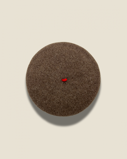 [AMO036] Le Beret Francais - Beret Baskenmütze - Marron Chiné / Heather Brown
