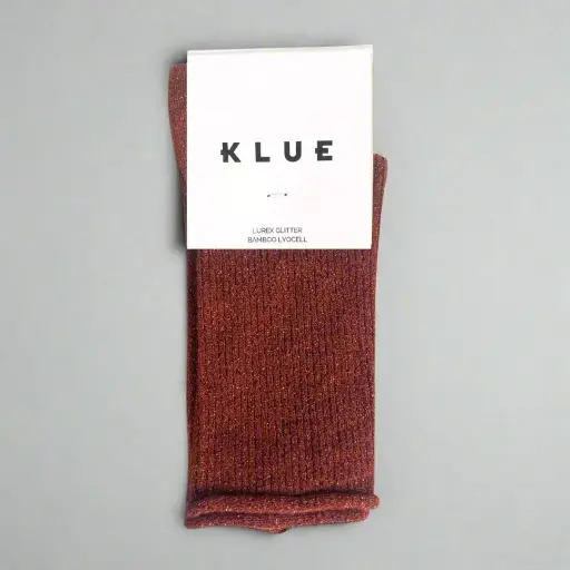 [KLWMNLSCKRED] Klue - Glitter Lurex socks | Red | eco-friendly lyocell