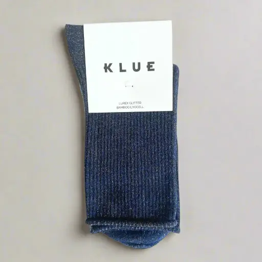 [KLWMNLSCKBLU] Klue - Glitter Lurex socks | Blue | eco-friendly lyocell