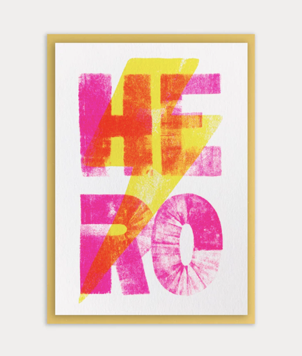 [A7-FWVR-CRFP-LOV] Togethery - kleine Karte A7 mit Umschlag - Blitz / Hero - Risographie Print Karte Ökopapier