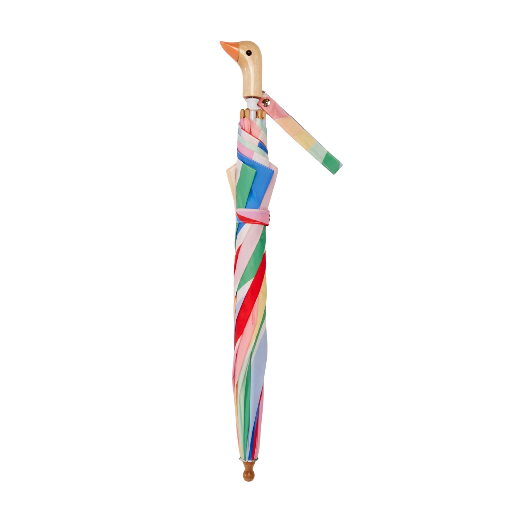 [KP067] Original Duckhead - Kinder Regenschirm The Duckling - Rainbow Stripes Meri Meri Children Umbrella