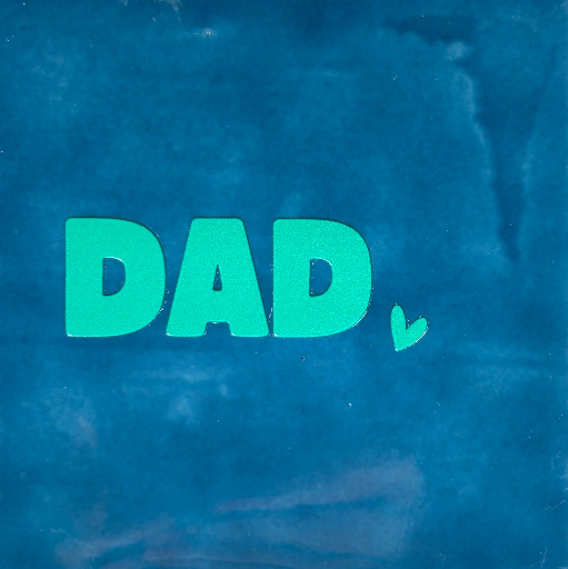 [04.10.25062] Yett Tiles - Fliese/Untersetzer - Dad - dunkelblau/türkies