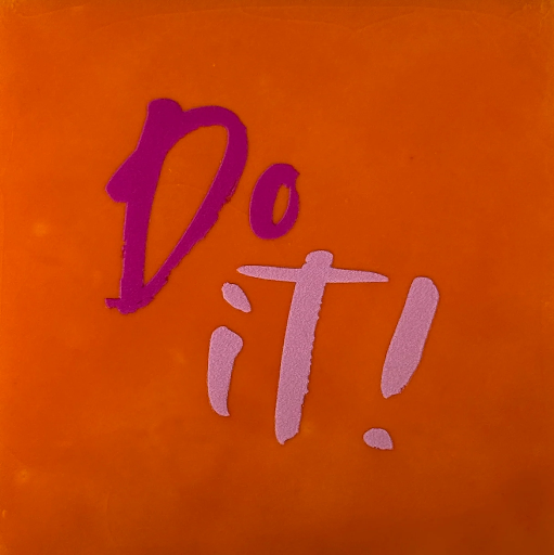 [04.10.26492] Yett Tiles - Fliese/Untersetzer - Do it - orange/knallrosa (warmrosa)