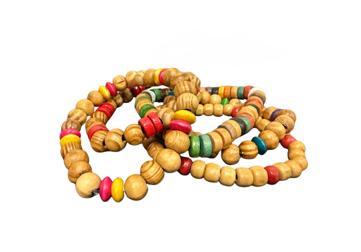 [P-HPA-RB] Portuguese - handgemachtes Holzperlen Armband - runde Perlen, bunt (Kinder) 