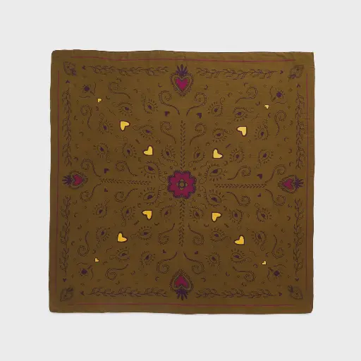 [WFC11] Billybelt - Foulard Bio-Baumwolle großer Schal LISE 100x100 cm - khaki