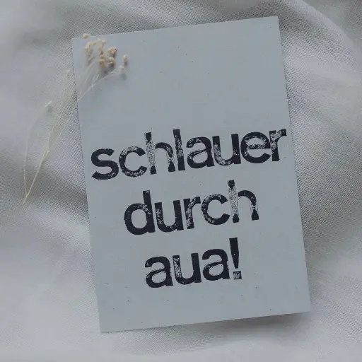 Saja - Gestempelte Postkarte - Schlauer durch Aua