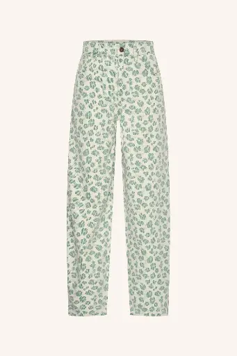 By Bar - Lew Green Cheetah Pants - 462 green cheetah