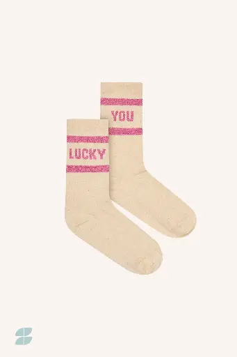 [26228502-1333] By Bar - Lucky Sparkle Oyster Socks - 1333 bright pink