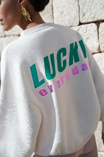 By Bar - Bibi Melange Lucky Everyday Sweater - 826 oyster melee