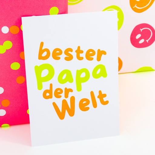 [2613212-4] Bow & Hummingbird - Postkarte - Bester Papa der Welt - Recyclingpapier