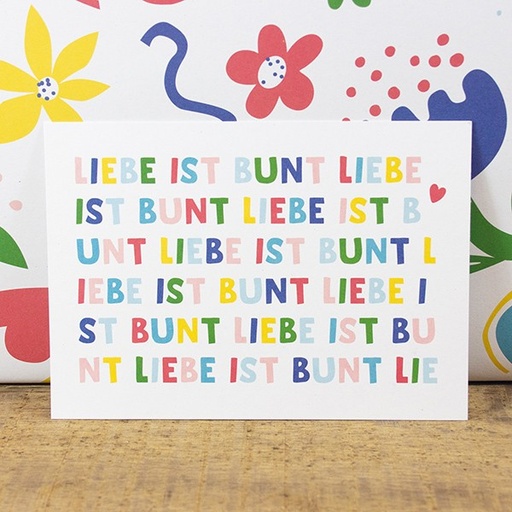 [2213183-4] Bow & Hummingbird - Postkarte - Liebe ist bunt