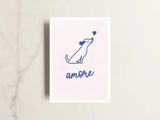 [TTKT001] Tante Tia - Postkarte - Amore (Hund)