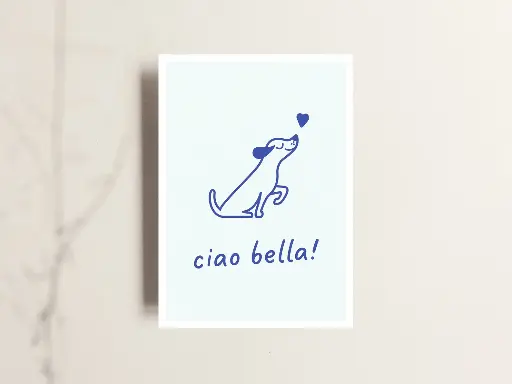 [TTKT002] Tante Tia - Postkarte - Ciao bella (Hund)