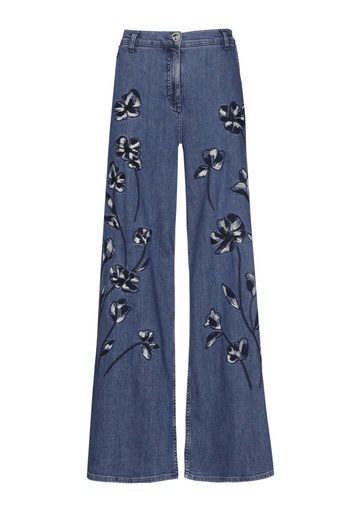 Caroline Biss - Hose FANCY JEANS WITH EMBROIDERY, MID WAIST, Jeans Mid Bleu
