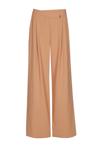 Caroline Biss - Hose WIDE-LEG TROUSERS WITH ASYMMETRIC FASTENING, NORMAL WAIST, Melon