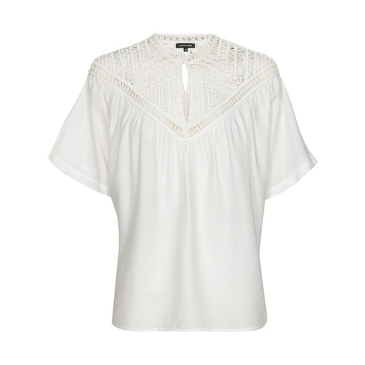Caroline Biss - Top AIRY BLOUSE WITH FINE CROCHET-WORK, Off-White